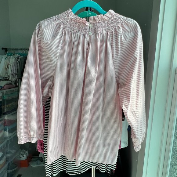 *LIKE NEW* J. Crew Pink + White Stripe Top - Picture 2 of 3